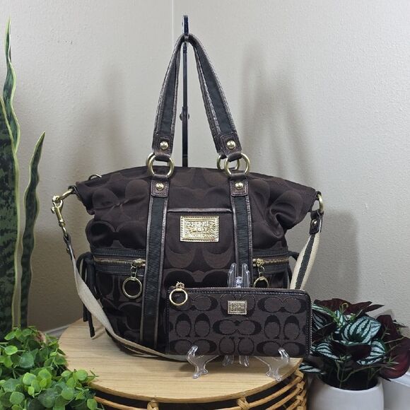 Coach Handbags - Coach Poppy Spotlight Tote and Matching Wallet